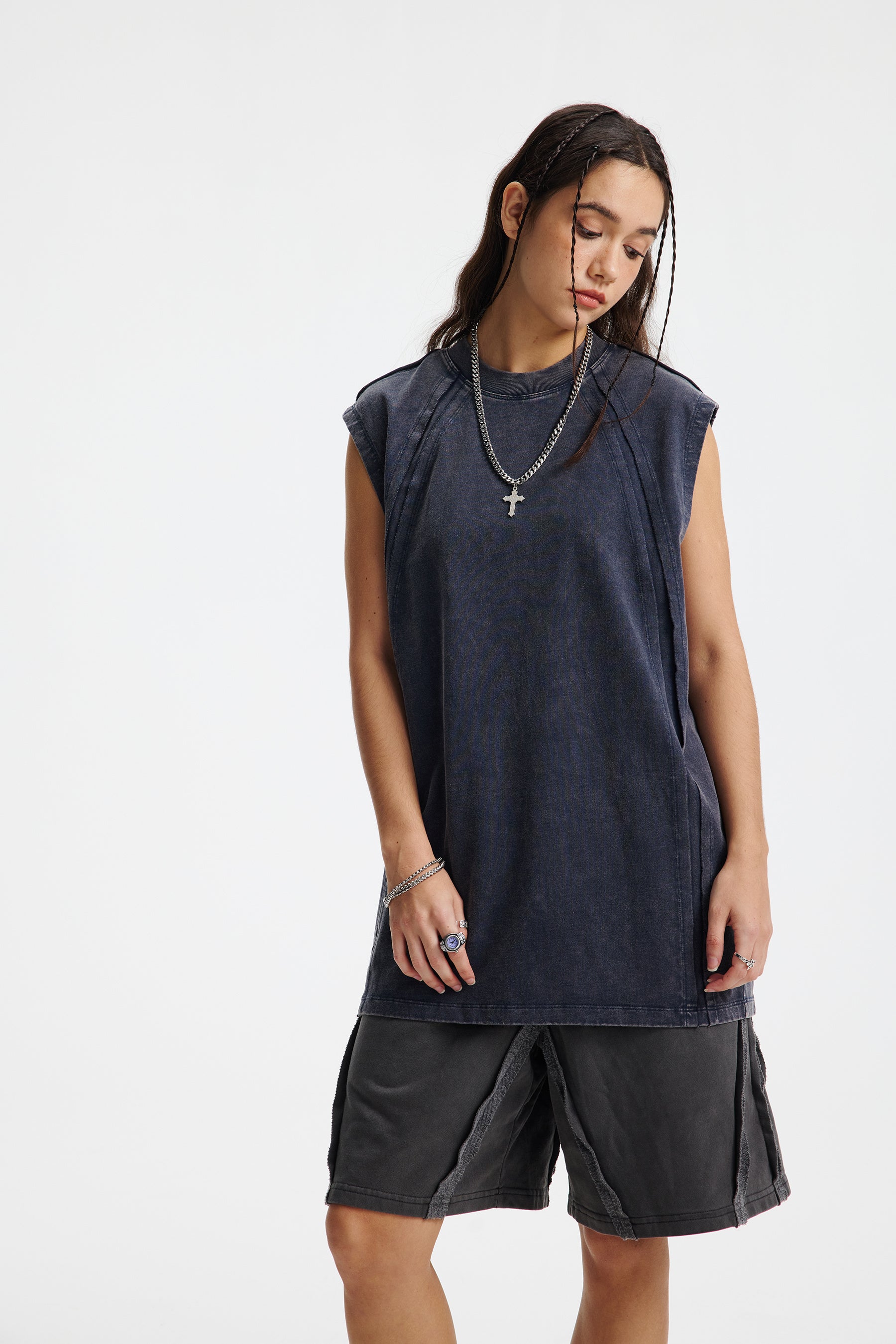 Siggnia Edge Vintage Washed Cut-Off Tank