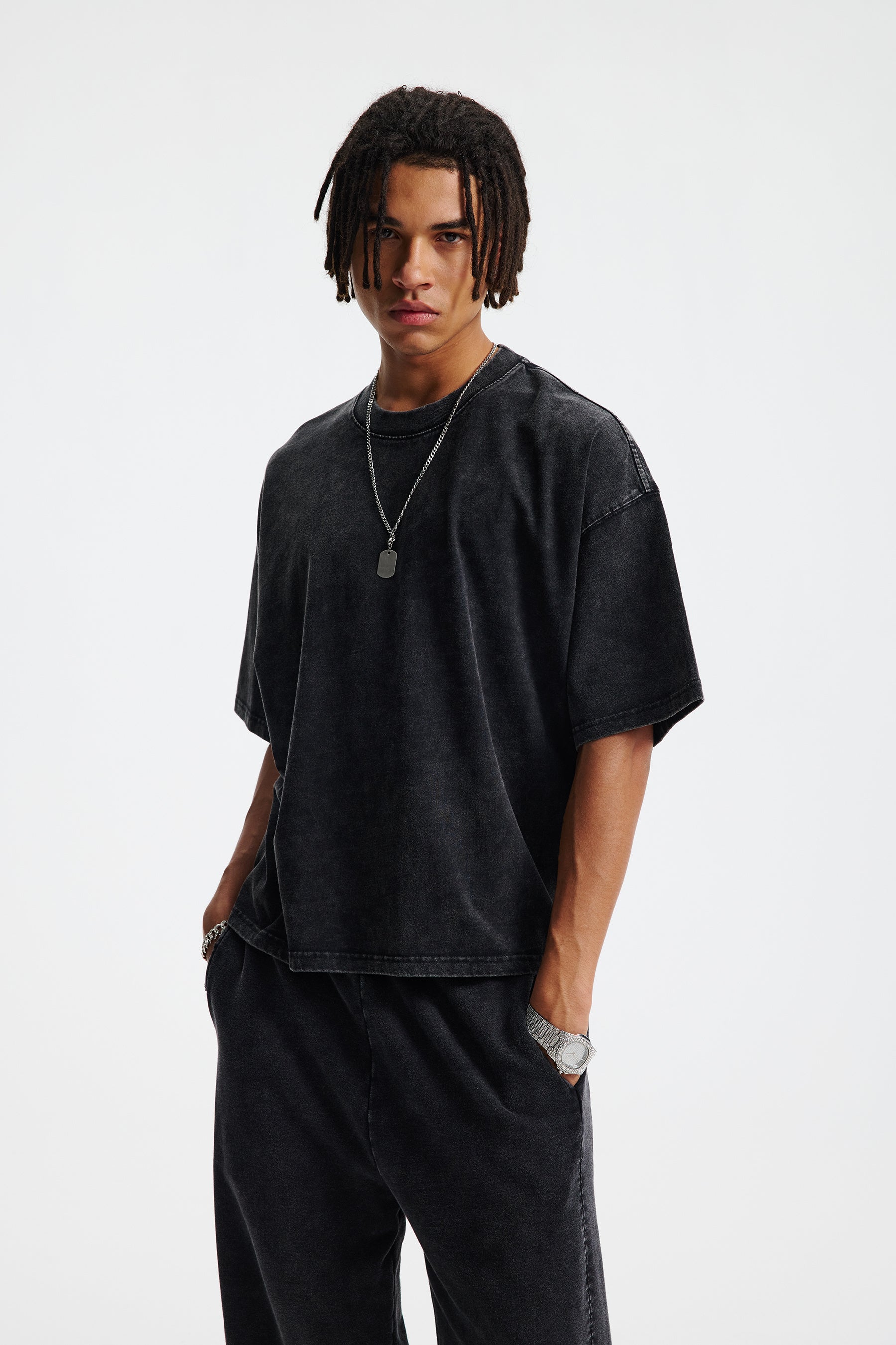 Siggnia Boxy Eclipse Snow-Washed Tee