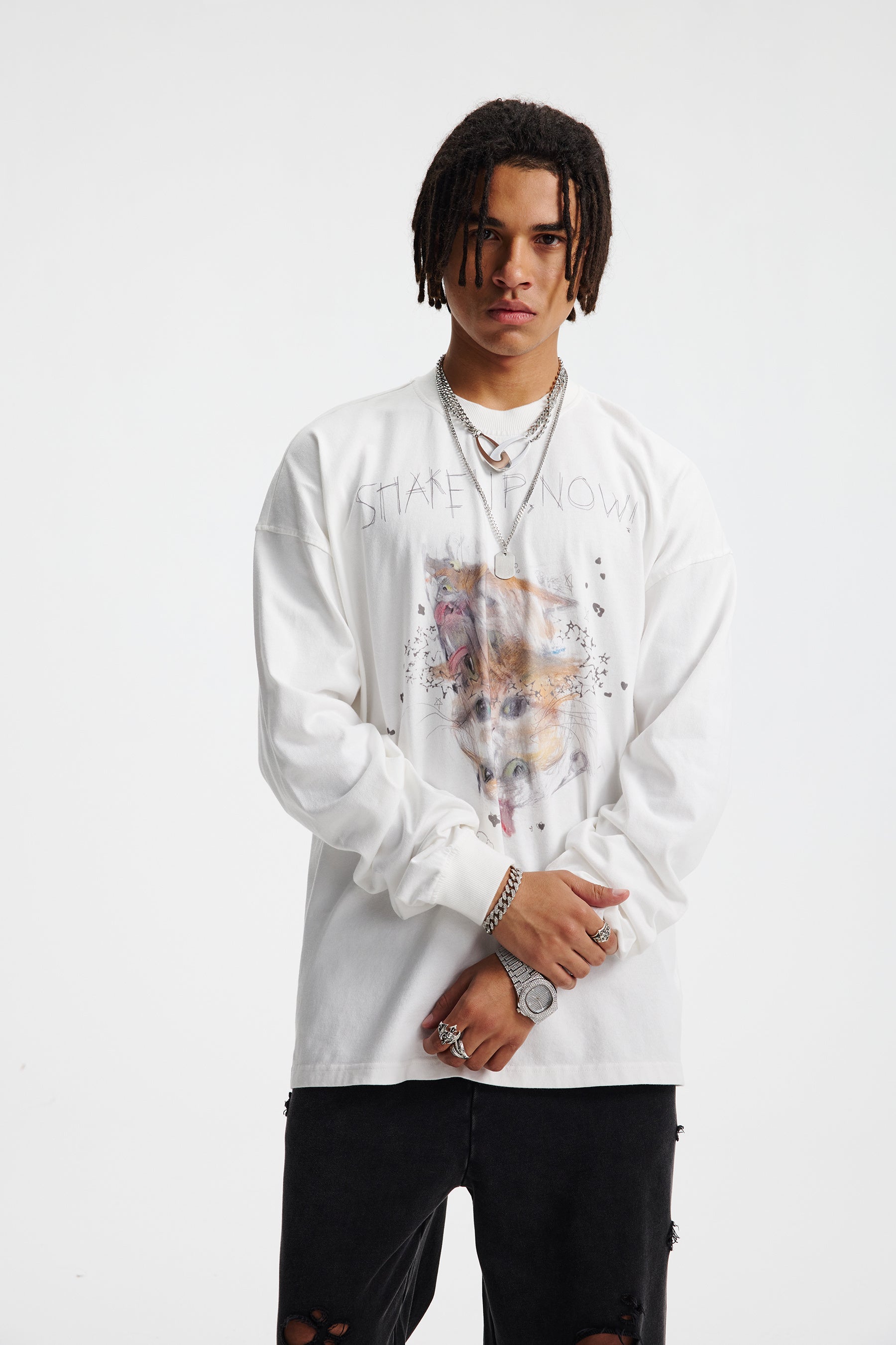 Siggnia Vision Oversized Graphic Long Sleeve