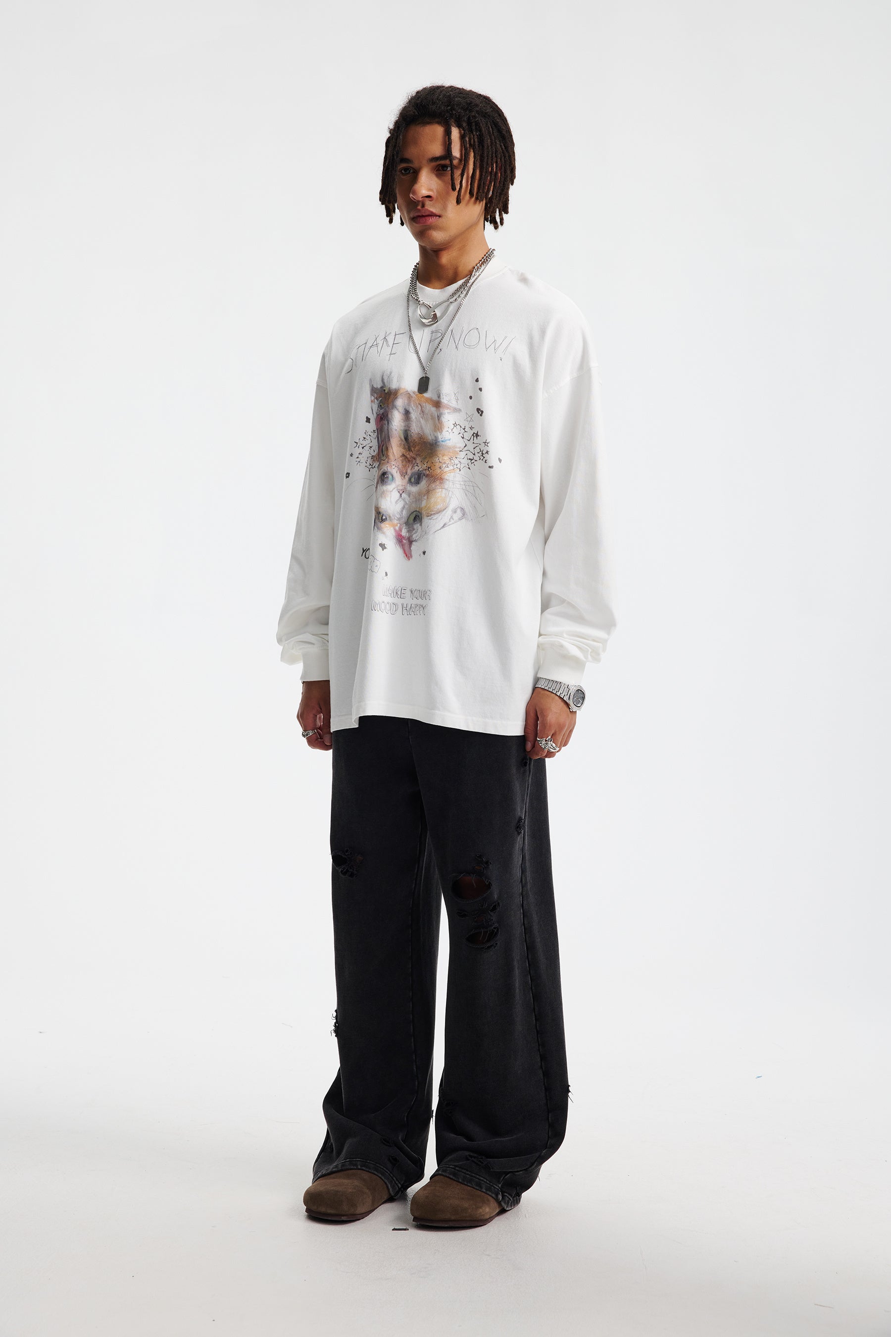 Siggnia Vision Oversized Graphic Long Sleeve