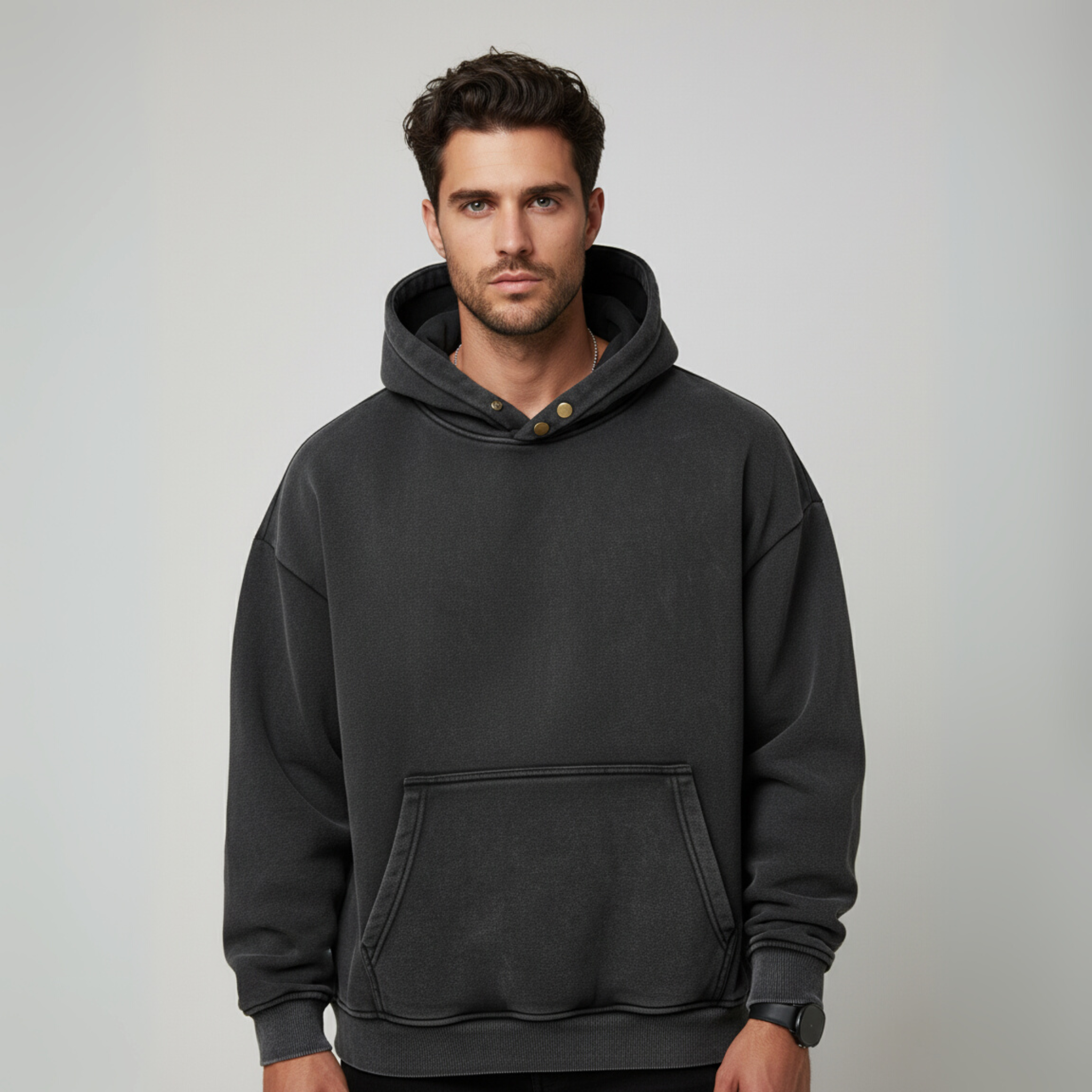 Siggnia Ironclad Buttoned Vintage Hoodie