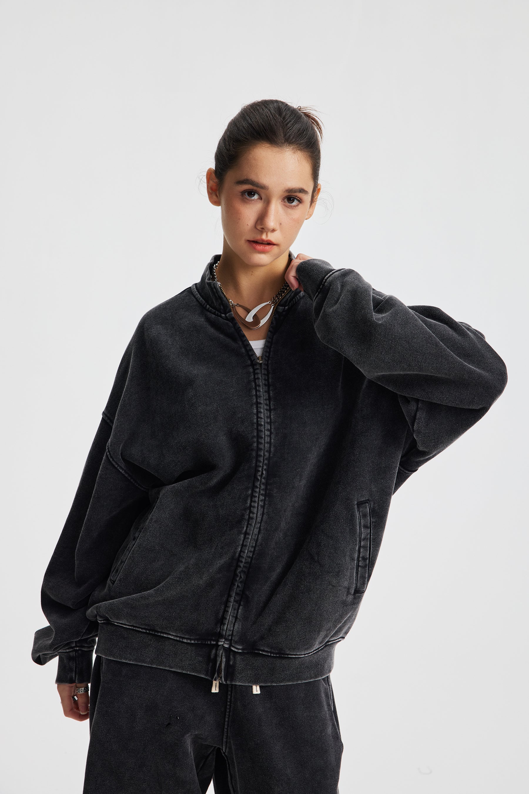 Siggnia Axis Oversized Zip up Jacket