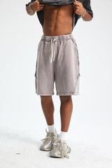 Siggnia Axis Vintage Washed Panel Shorts