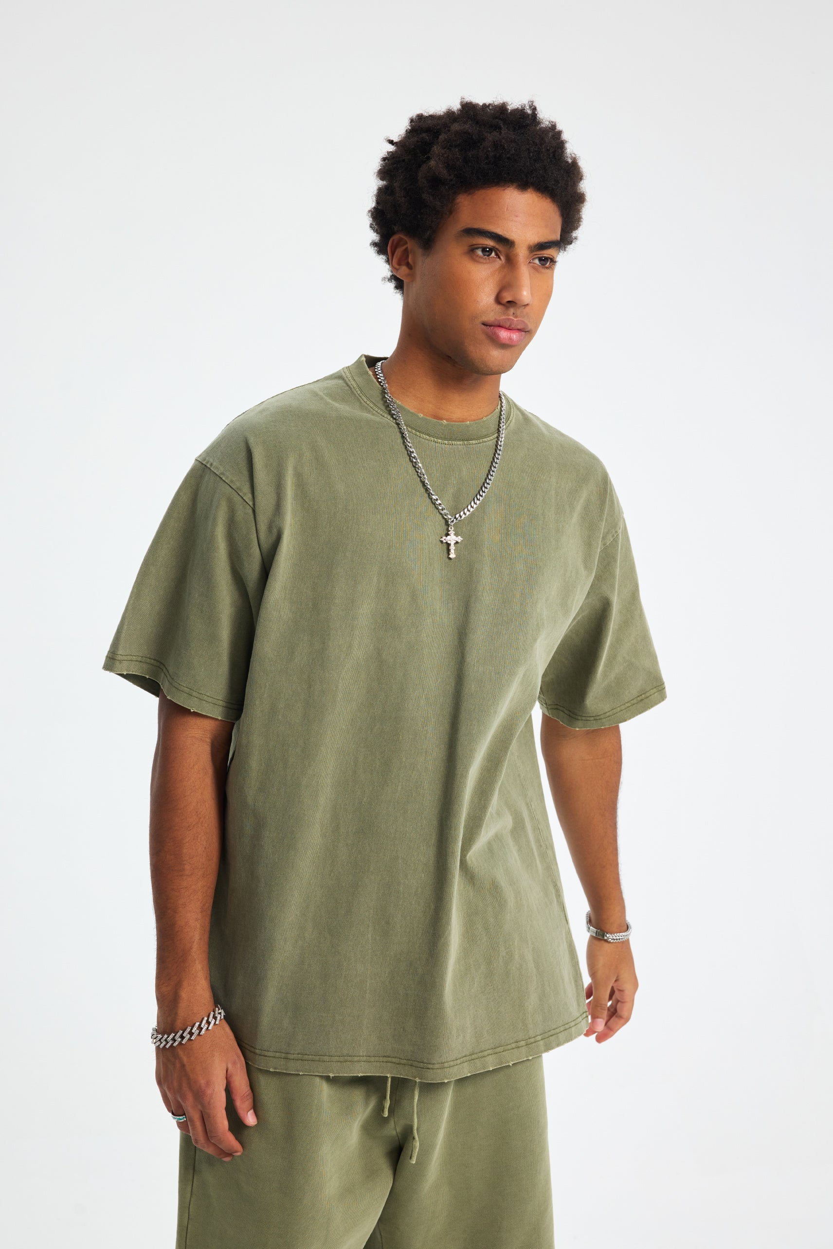 Siggnia Snowfade Raw-Edge Tee