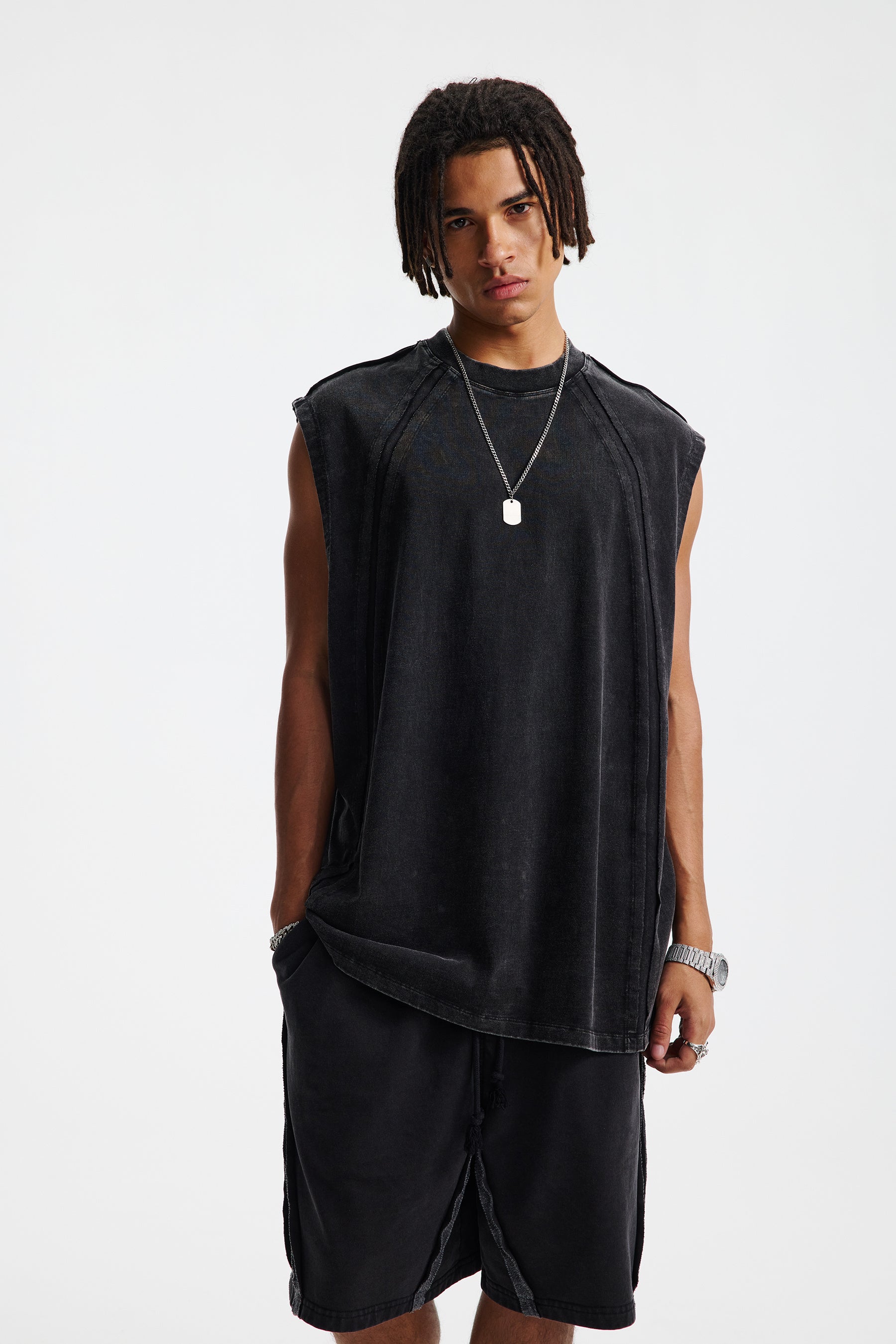 Siggnia Edge Vintage Washed Cut-Off Tank