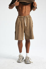 Siggnia Axis Vintage Washed Panel Shorts