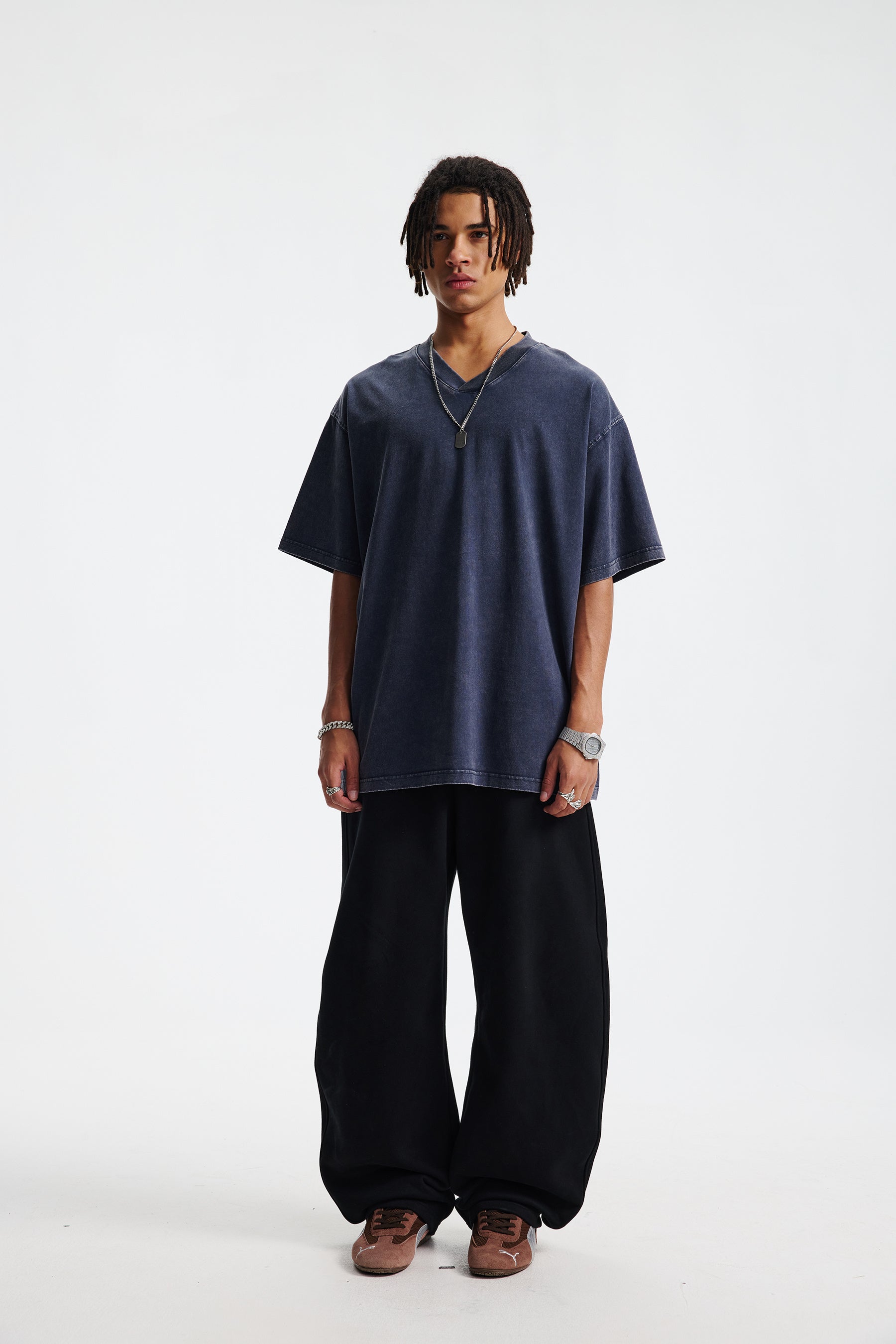 Siggnia Fade V-Neck Vintage Washed Tee