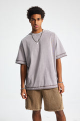 Siggnia Axis Washed Layered Stitch Tee