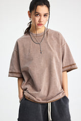 Siggnia Axis Washed Layered Stitch Tee