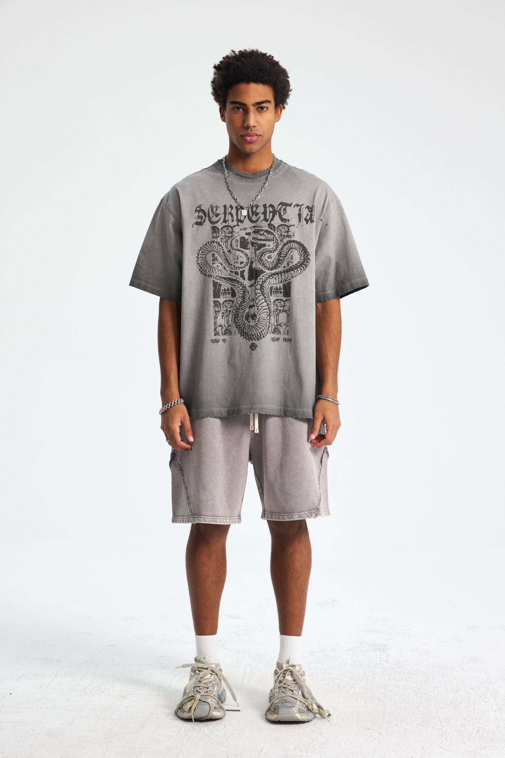 Siggnia SerpentFade Distressed Graphic Tee